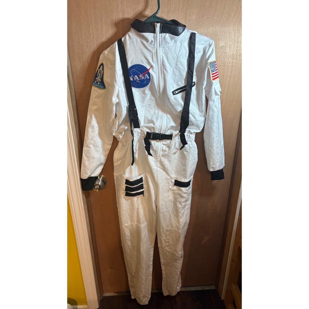 Spirit Halloween NASA Astronaut Costume Adult Small White Space Suit Jumpsuit